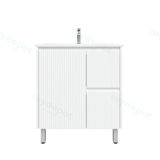 Brio 750mm Fluted Freestanding Vanity Cabinet Only (Moisture-Proof PVC) — commercial plumbing specification